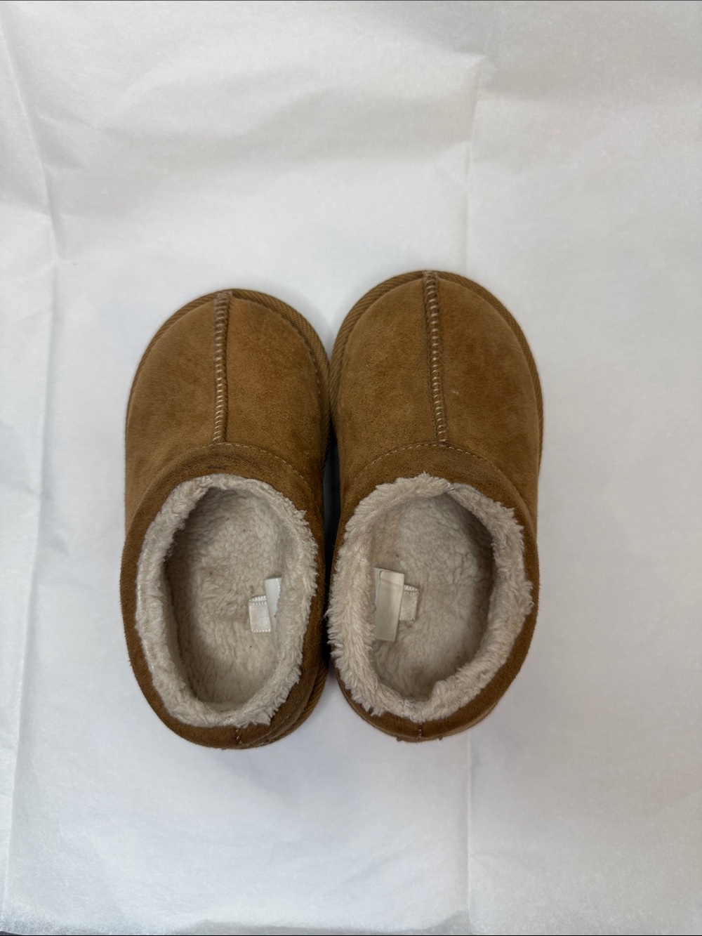 Kids Cozy Slip-On Faux Fur lined Shoes - Brown-Toddler girl size 8